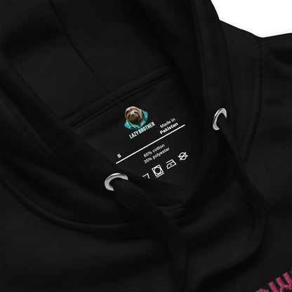 Embroidered Center Chest , Printed Back Unisex Hoodie / Hooded Sweatshirt "Offline Dinosaur"
