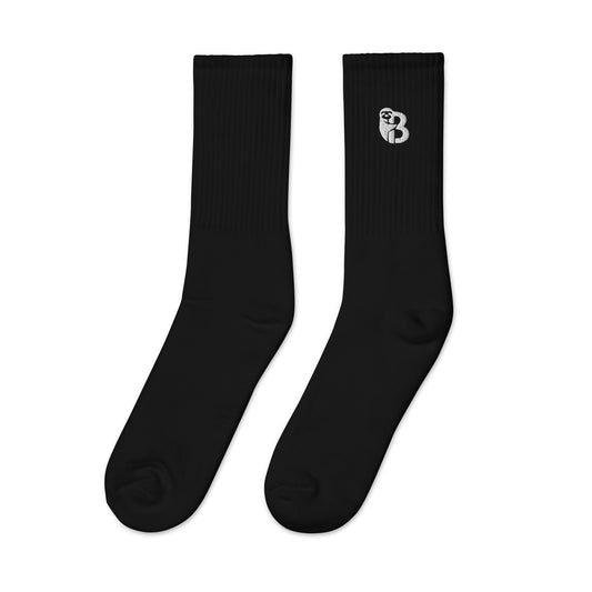 Black Embroidered Socks