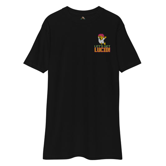 Embroidered Left Chest, Printed Back Unisex Premium Heavyweight Tee / T-shirt "Get Lucid"