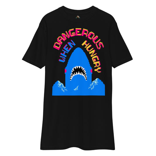 Printed Large Center Unisex Premium Heavyweight Tee / T-shirt "Hungry Shark"