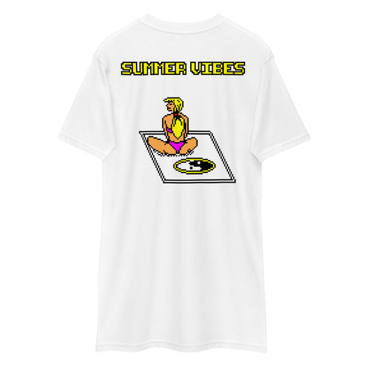 Printed Back Unisex Premium Heavyweight Tee / T-shirt "Summer Vibes" - White Edition