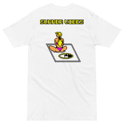 Printed Back Unisex Premium Heavyweight Tee / T-shirt "Summer Vibes" - White Edition