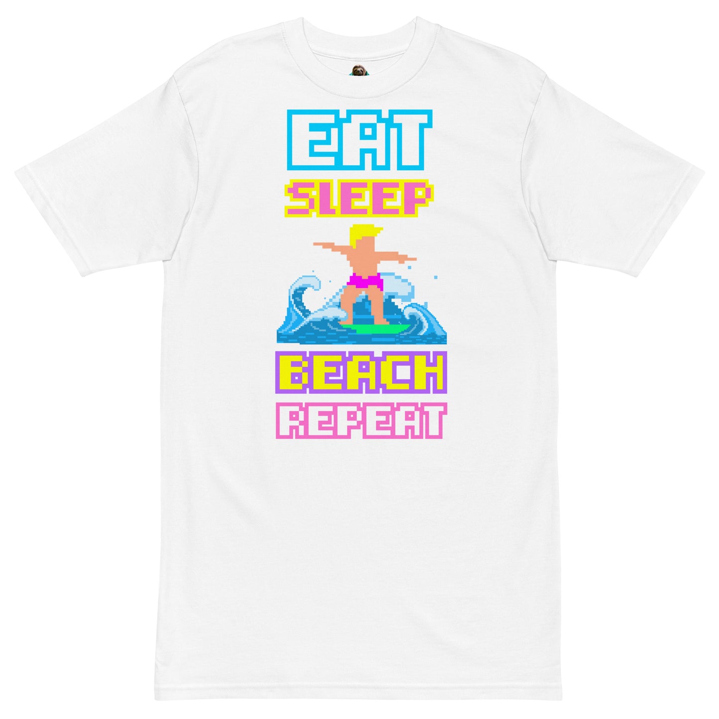 Printed Large Center Unisex Premium Heavyweight Tee / T-shirt "Beach"