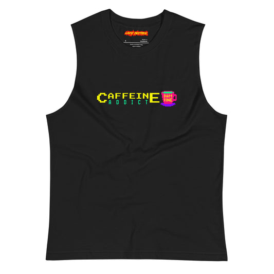 Printed Center Chest & Back Unisex Muscle Shirt "Caffeine Addict"