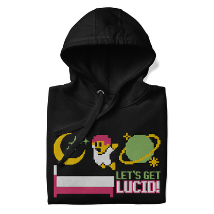 Embroidered Large Center, Printed Back Unisex Hoodie / Hooded Sweatshirt "Get Lucid"