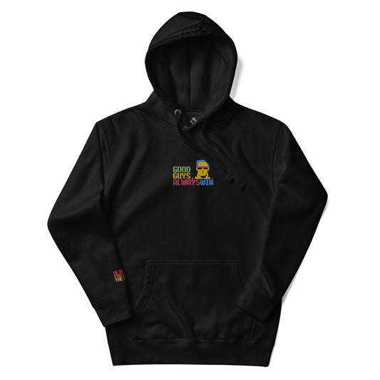 Embroidered Center Chest & Right Wrist, Printed Back Unisex Hoodie / Hooded Sweatshirt "Good Guys"